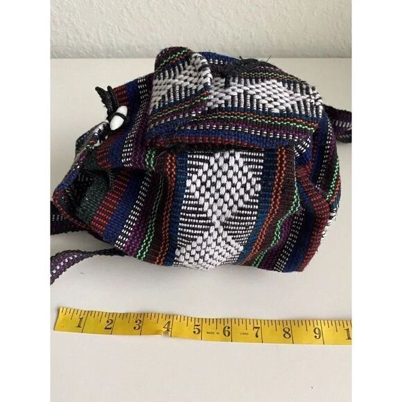 Artesanias Molina Indian Bag Mexico Handmade Woven Multicolor Mini Backpack - Picture 6 of 11